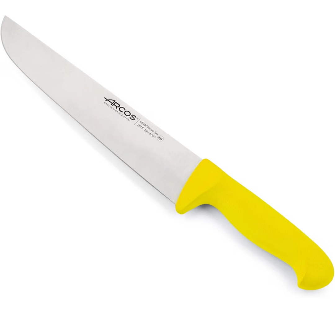 Arcos Cuchillo carnicero con Hoja Acero Inoxidable 250 mm. Cuchillo profesional cortar carne, pescado y verduras polioximetileno serie 2900