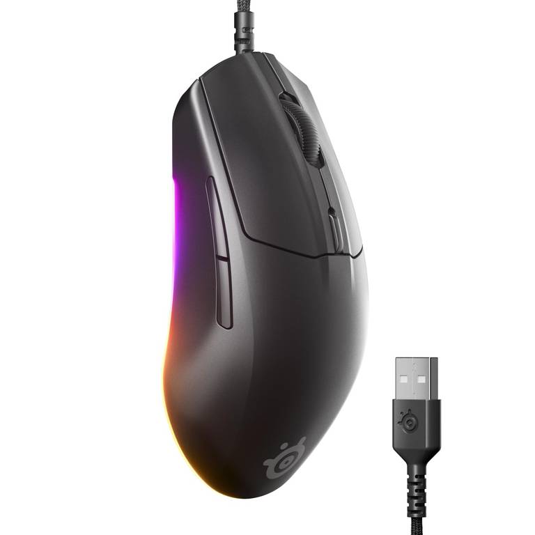 SteelSeries Rival 3 Gen 2 – Raton Gaming – Sensor óptico TrueMove Core de 8500 dpi – Durabilidad de 60 M de clics – Baja latencia