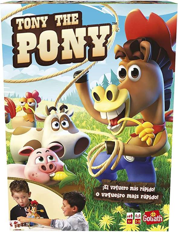 Goliath Tony The Pony, el Vaquero más rápido del Oeste. Juego de Mesa niños a Partir 4 años