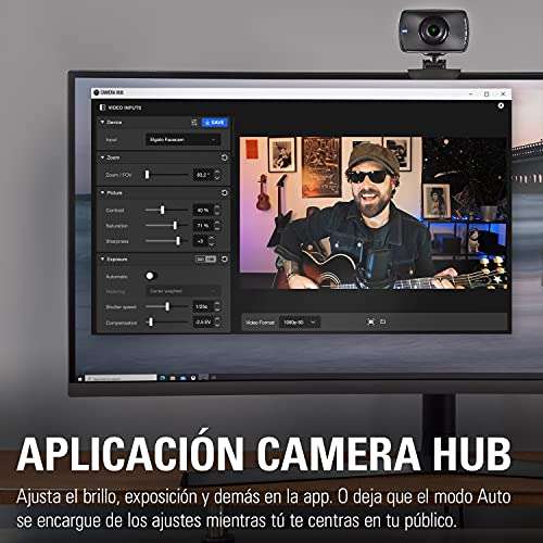 Elgato Facecam - Webcam Full HD 1080p60 real para streaming, juegos, videoconferencia, sensor Sony, etc