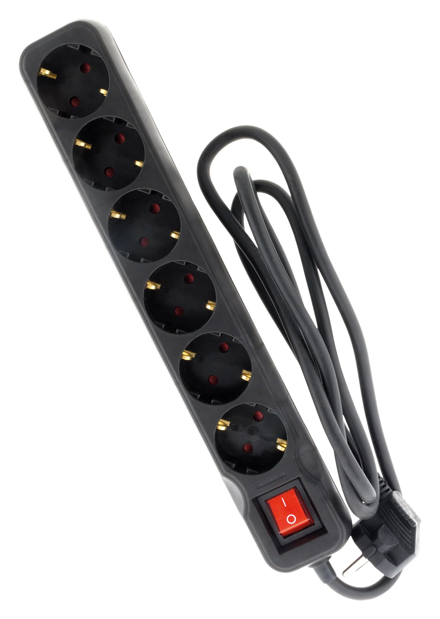 Regleta 6V con Interruptor 1,4M -3G1,5-HO5VV-F Negro Zenitech