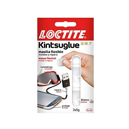 3 X Loctite Kintsuglue, masilla flexible blanca para reparar, reconstruir y proteger objetos (TB en negro)