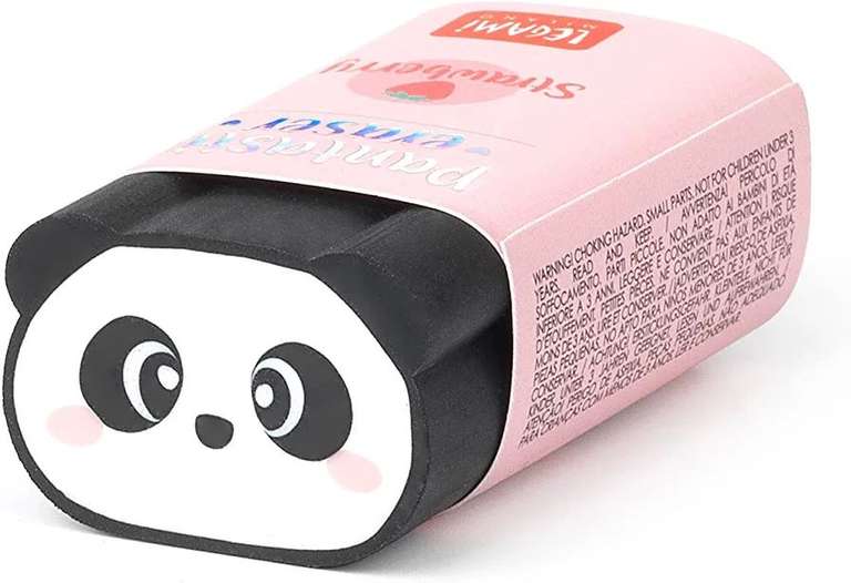 Legami GP0004 - Goma perfumada, Panda Pantastic, 1,7 x 5 cm, fragancia de fresa, goma para borrar suave, borrado limpio y preciso