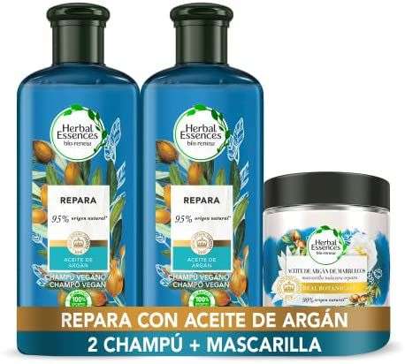 Herbal Essences Aceite De Argán De Marruecos, Pack Reparación 2 Champús 400ml + Mascarilla 250ml, Argan Oil (recurrente)