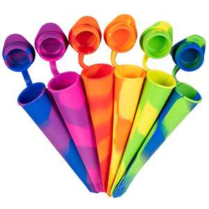 iNeibo Juego de moldes para Helados, Polos de Hielo, de Silicona, sin BPA (10 colores) (6 Multicolor) (Juego de 6)