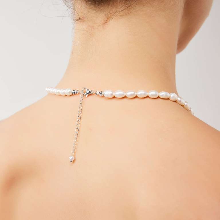 OURAN Collar de perlas de 6 mm de agua dulce
