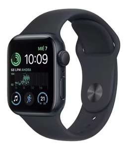 Apple Watch SE, GPS, 40 mm, Caja de aluminio, Vidrio delantero Ion-X, Correa deportiva