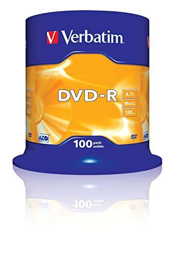 Verbatim 43549 - Pack de DVD-R vírgenes (100 Unidades, 4.7 GB, 16 x)
