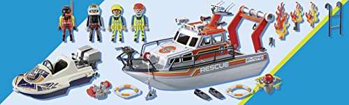 PLAYMOBIL City Action Rescate marítimo: Operativo de extinción de Incendios con Barco de Rescate