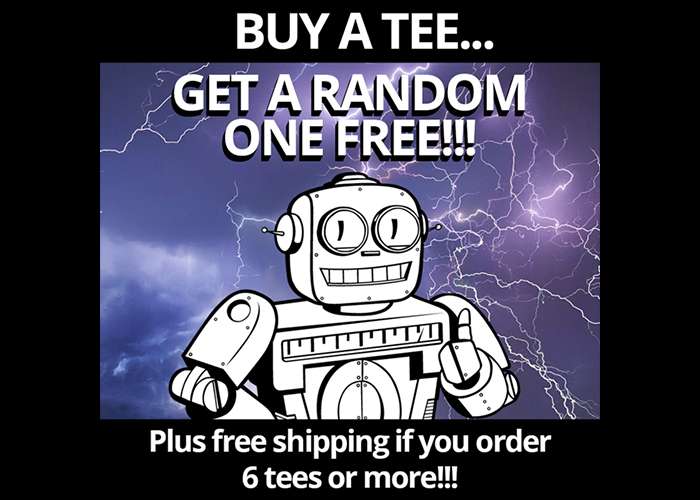 Compra una camiseta y consigue otra aleatoria de regalo + envío gratis a partir de 6 camisetas