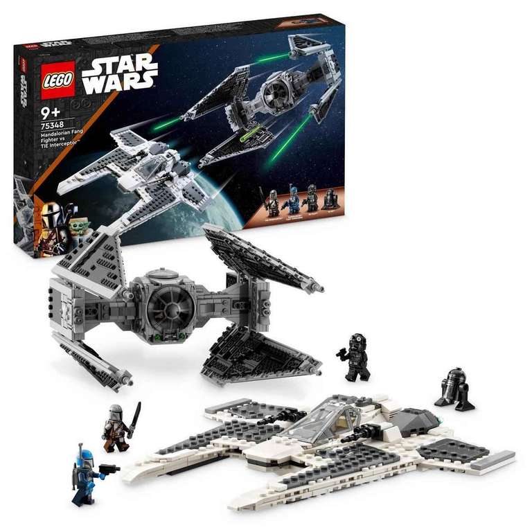 Set de juguetes de construcción LEGO Star Wars 75348 Caza Colmillo Mandaloriano vs. Interceptor TIE