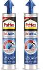 2 X 280 ml Pattex RE-NEW en cartucho, silicona blanca para sanitarios, blanqueador de juntas para baños