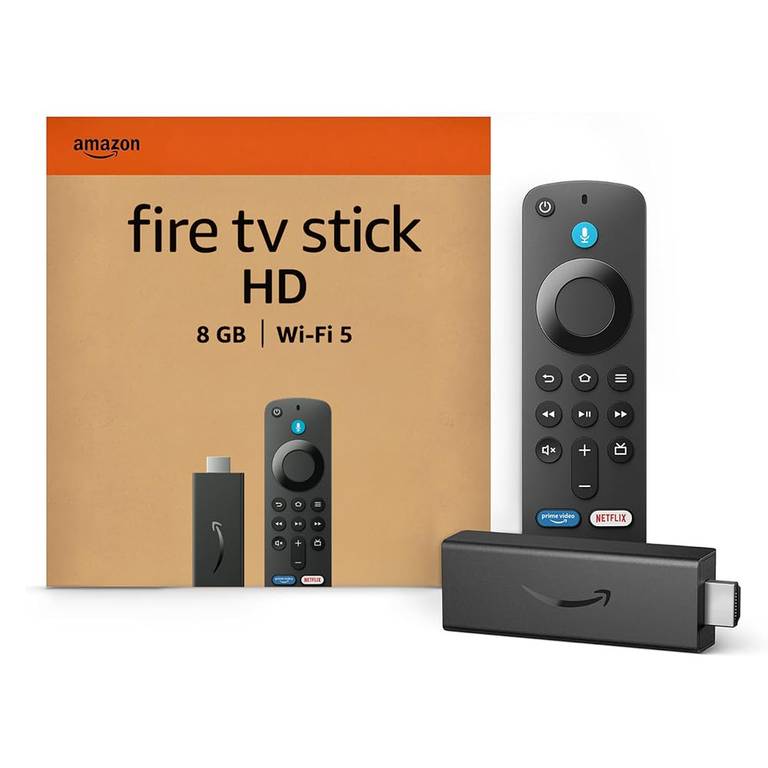 Amazon Fire TV Stick HD, con TV en directo gratuita, mando por voz Alexa, controles de Hogar digital y reproducción en streaming HD