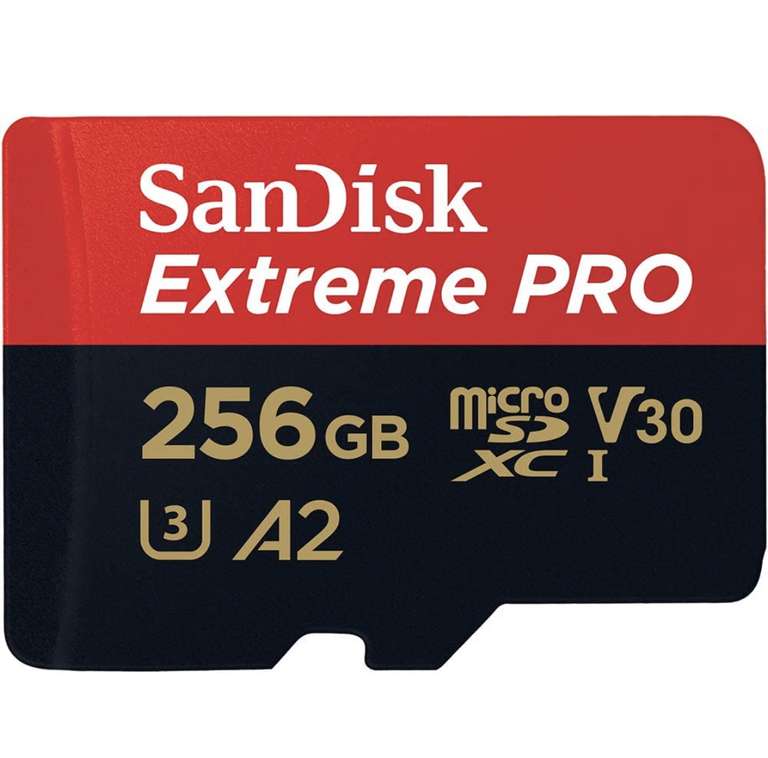 SanDisk Tarjeta microSDXC Extreme PRO de 256 GB + adaptador SD + RescuePRO Deluxe de hasta 200 MB/s