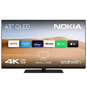 Nokia Smart TV - 43 Pulgadas (108 cm) Android TV (QLED 4K UHD, Dolby Vision, HDR10, DVB-C/S2/T2, Netflix, Prime Video, Disney)