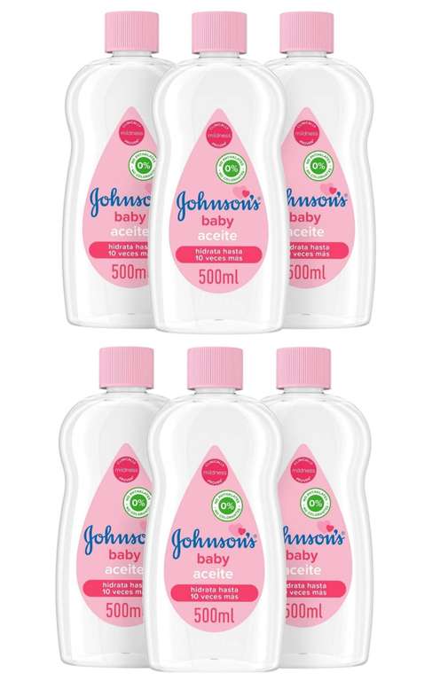 2 x Pack Johnson's Baby Aceite Regular, Deja la Piel Suave y Sana, Ideal para Pieles Delicadas [Total 6 x 500 ml. Unidad 1'04€]