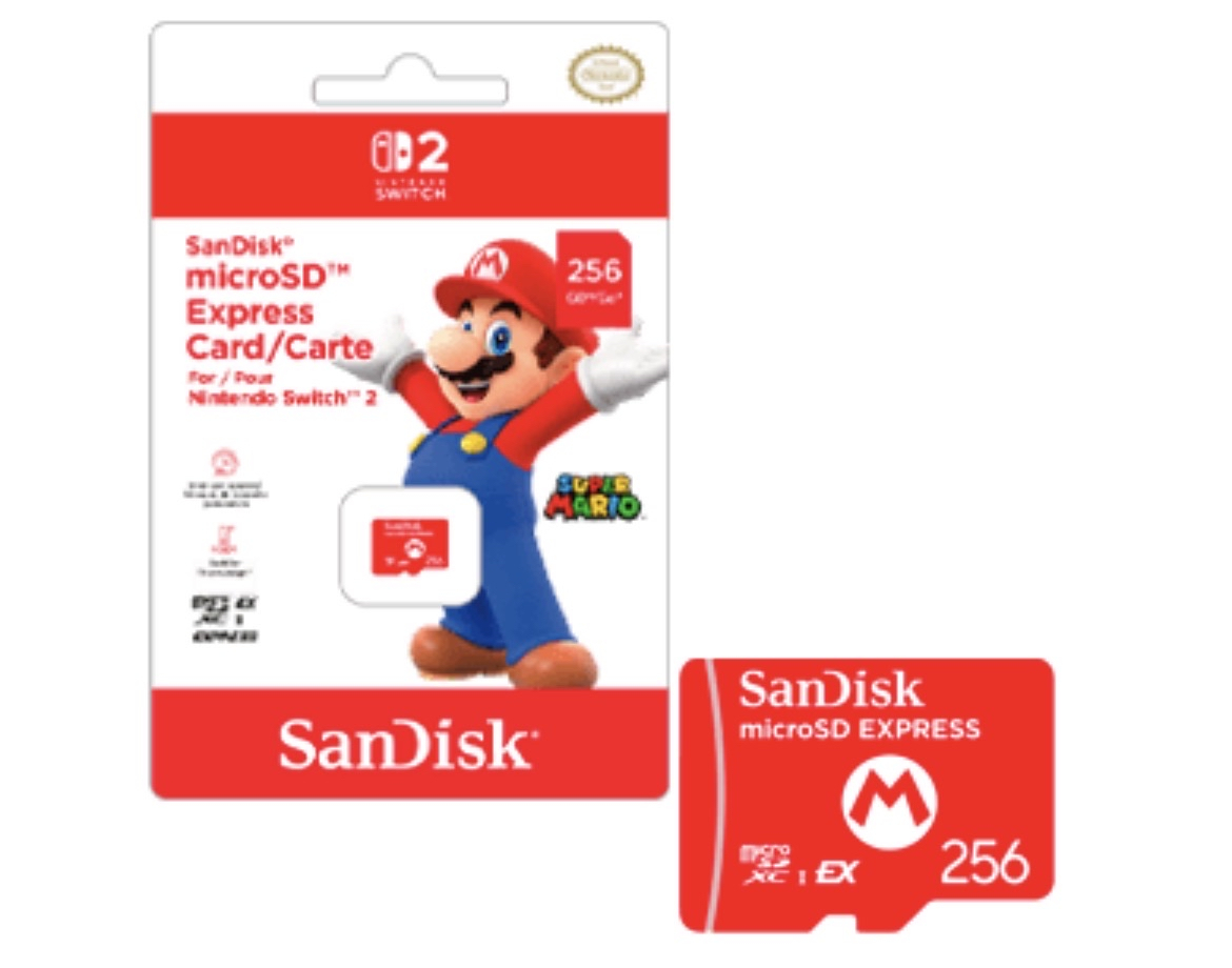 Tarjeta Micro SD Express Sandisk 256GB para Nintendo Switch 2 (stock también en tienda y recogida gratis)