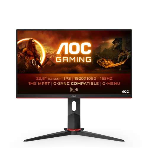 AOC Gaming 24G2SP - Monitor FHD de 24 Pulgadas, 165 Hz, 1 ms, FreeSync Premium (1920 x 1080, VGA, HDMI, DisplayPort)