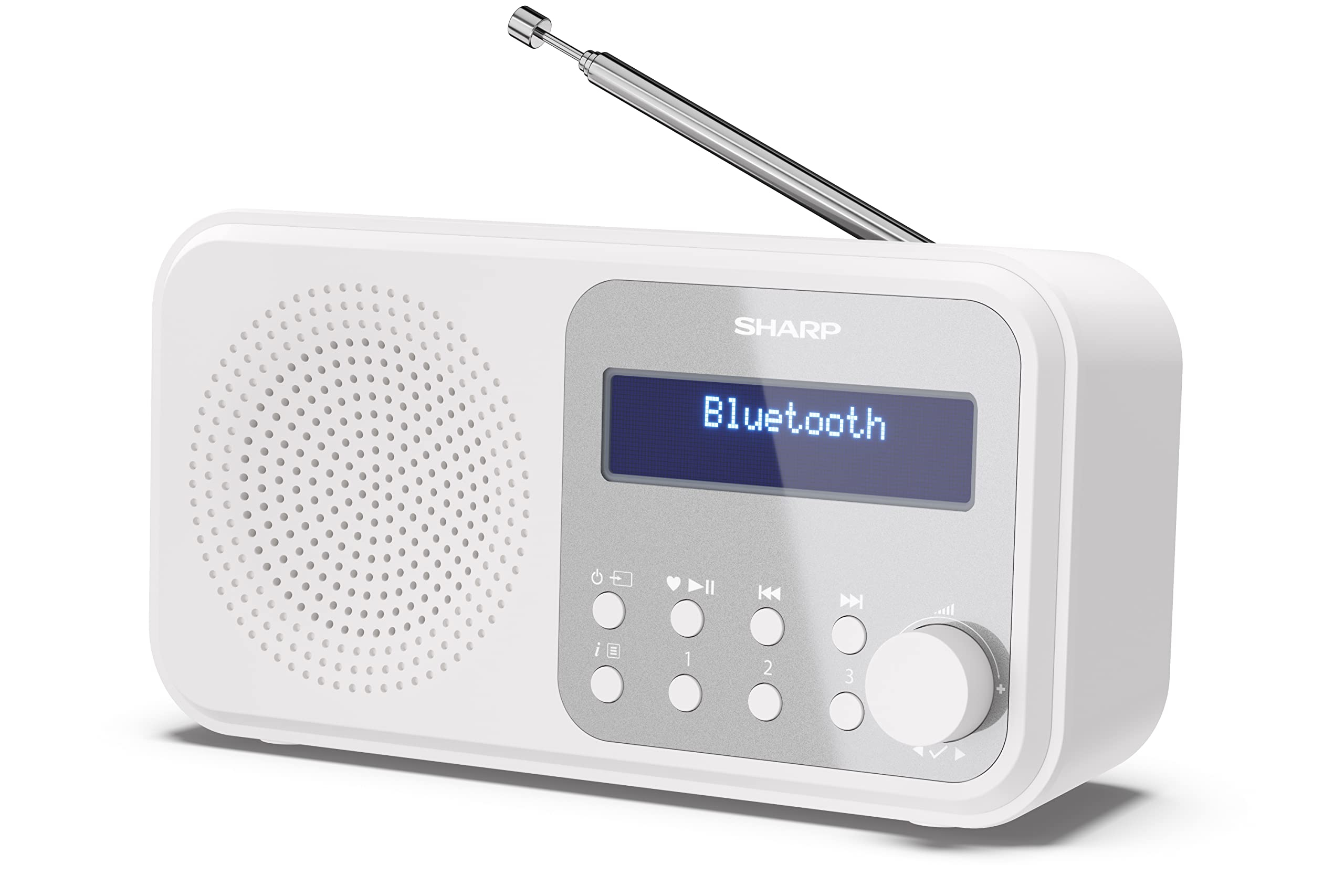 Radio digital portátil Sharp DR-P420(WH) Tokyo Dab+, FM con RDS, Bluetooth 5.0, USB o pilas, miniconector, antena telescópica