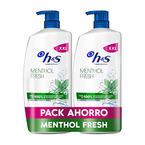 H&S Champú Anticaspa Menthol Fresh - Para Cuero Cabelludo Sensible/con Picor - 2x1000 ml (15.29 € en Compra Recurrente)