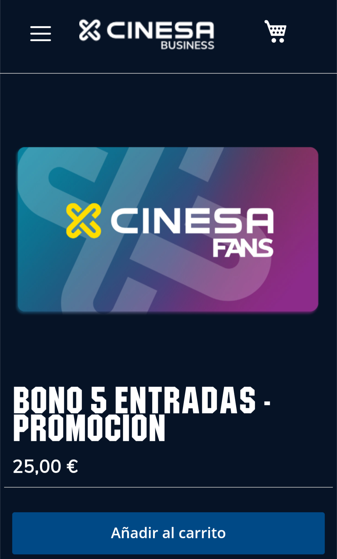 Bono de 5 entradas por 25 (5€ la entrada) para Cinesa normal y Luxe. Mirar condiciones.