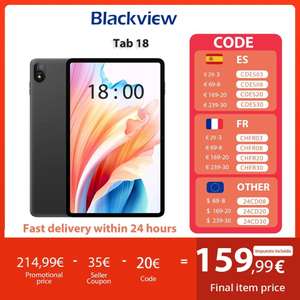 Blackview Tab 18 con pantalla de 12 pulgadas, dispositivo con 2,4 K, Helio G99 MediaTek, 8/12GB + 256GB, 8800mAh, HD, compatible con Android