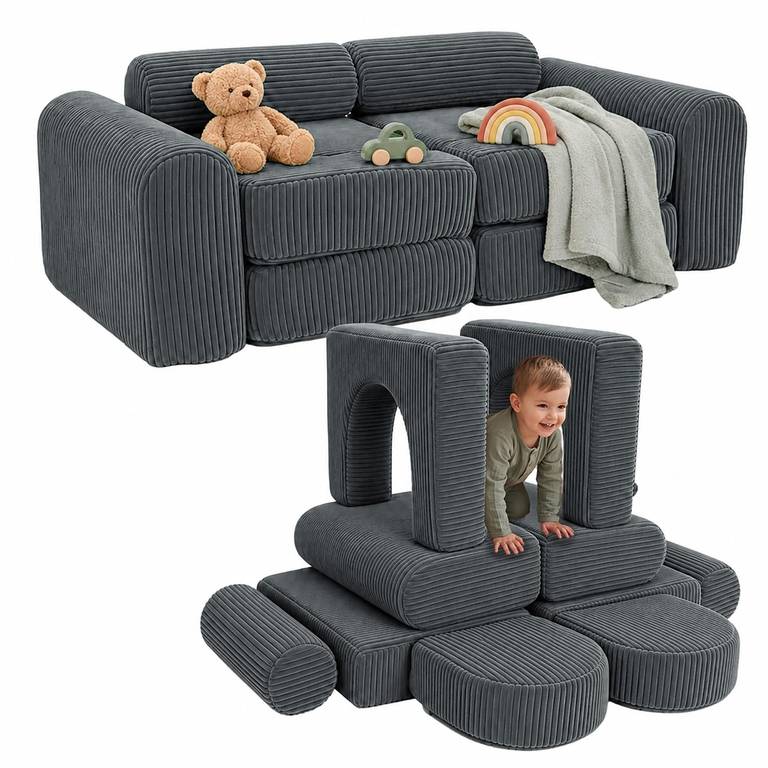 Sofá Modular Infantil, 10 pzas., Bloques Suaves, 32 x 108 x 50 cm