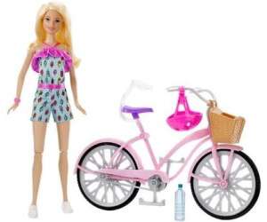 Barbie Muñeca articulada con bicicleta y accesorios