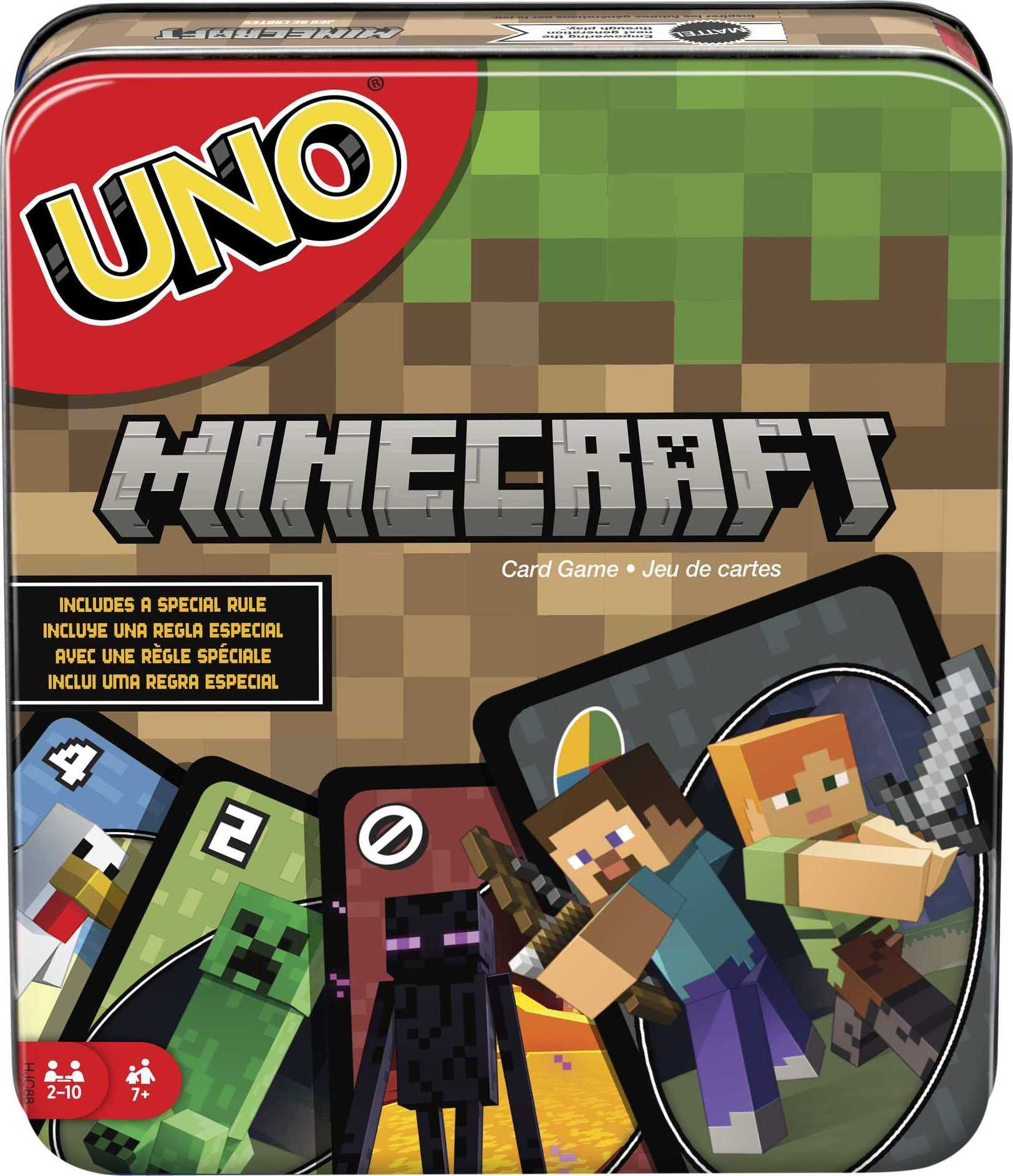 Mattel Games UNO Minecraft Juego de Cartas con Lata