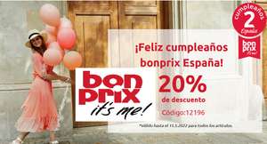 2º Aniversario Bonprix: 20% de descuento en todo la web hasta el 15.5