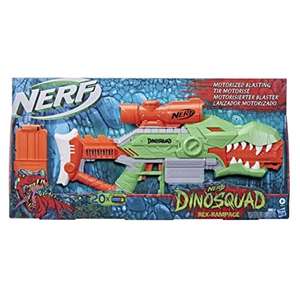 Lanzador de dardos motorizado Nerf DinoSquad Rex-Rampage, 20 dardos Nerf, porta-dardos de 10 dardos, diseño de dinosario T-Rex