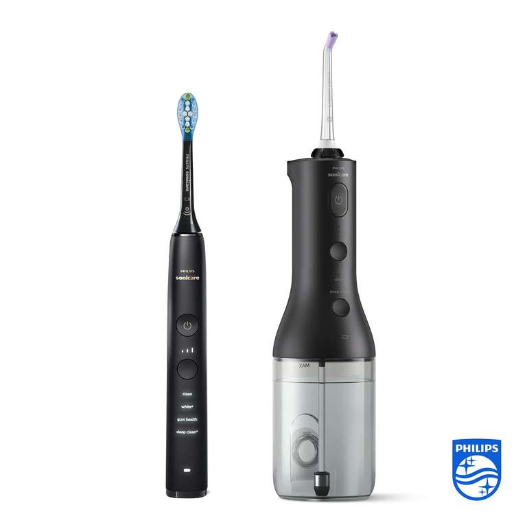 Philips Sonicare Cepillo dental eléctrico DiamondClean 9000 + irrigador oral Power Flosser sin cable