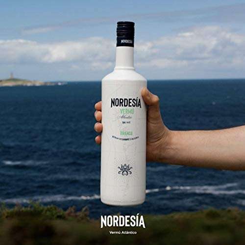 Nordesía Vermú Branco o Roxo - Bebida Gallega con Vino y Aguardiente, Botella Premium de 1L