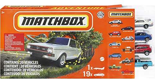 Matchbox lote de 20 coches metálicos de juguete, en escala 1:64 para niños +3 años (Mattel FGM48)
