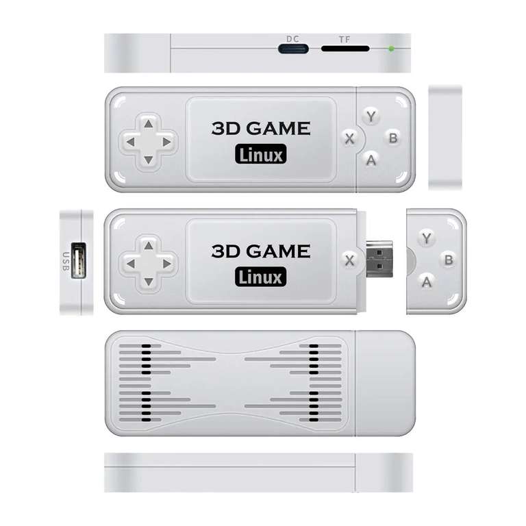 Consola Retro en Stick POWKIDDY Y6, Chip S905X2, 64/128GB (NES/SNES/GameBoy/Megadrive/MAME/PSX/PSP/Dreamcast/N64)