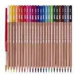 APLI Pack de 24 lápices de colores acuarelables con pincel incluido