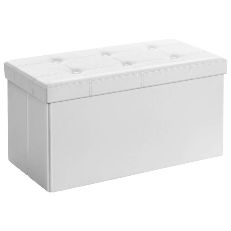 Puff baúl de almacenaje SONGMICS (80L / 76cm) – Carga 300kg y acabado