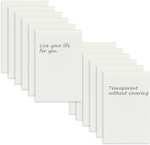 12 packs notas adhesivas transparentes, total 600 unidades (12x50) (7x9,5cm)