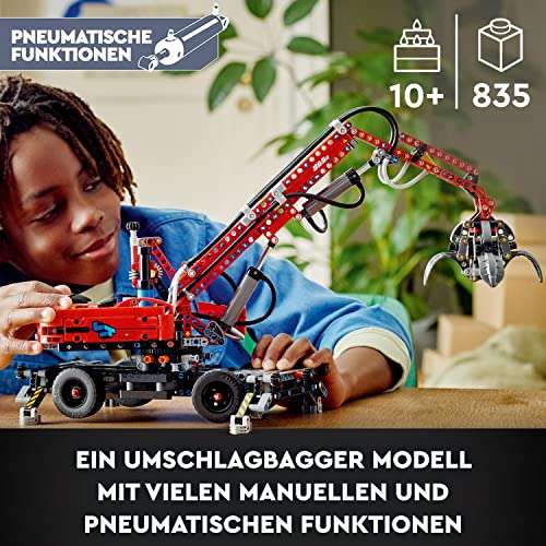 LEGO 42144 Technic Manipuladora de Materiales con Funciones Neumáticas y Manuales