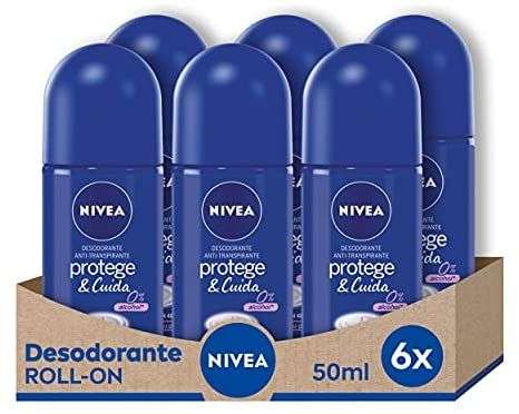 NIVEA Roll-on Protege & Cuida - 50 ml - 18 unidades (compra R y 3x2)