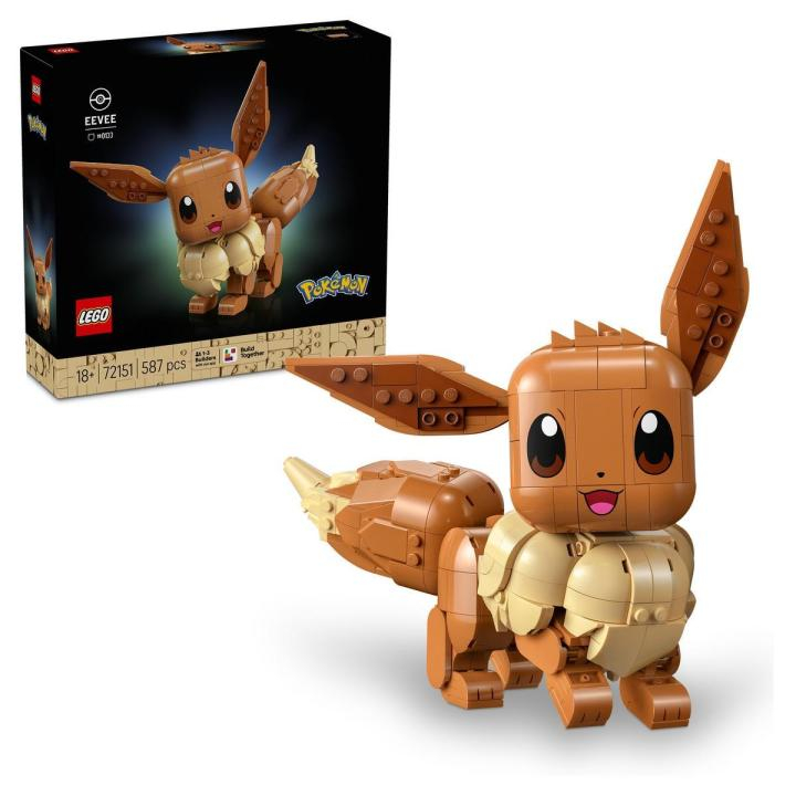 LEGO 72151 Pokémon Eevee - Figura decorativa 3D para construir, kit de modelo de juego coleccionable para exhibir