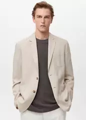 Americana traje slim fit lino. Todas las tallas de la 46 a la 56