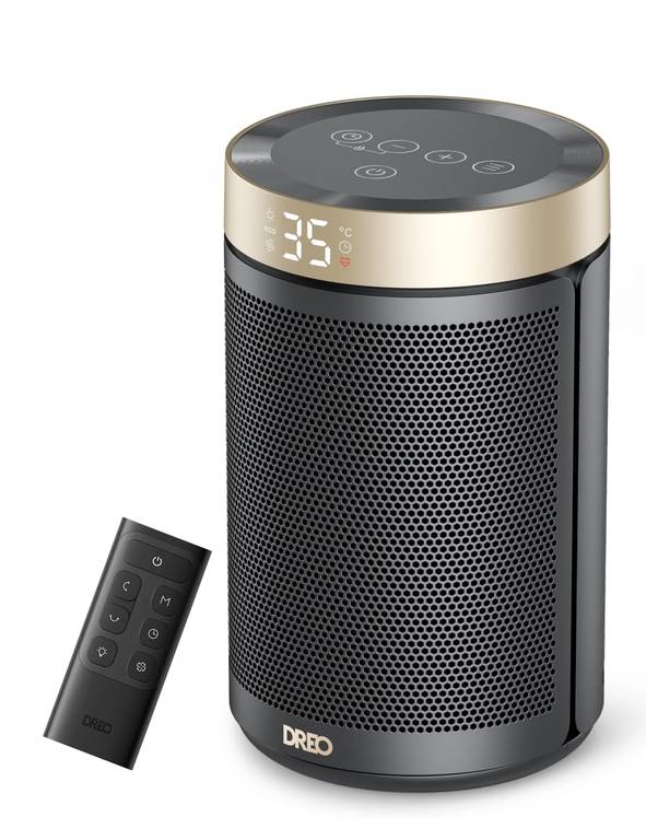 DREO Calefactor Cerámico con Termostato 12H, Modo Eco y Ventilador Silencioso 34DB, Electrico 1500W PTC [Reaco – Como Nuevo] 4,7/5 +10000