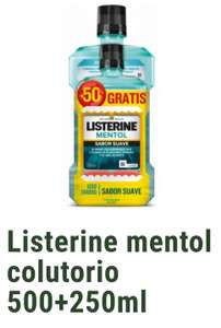 Listerine mentol colutorio 500+250ml [Envío gratis]