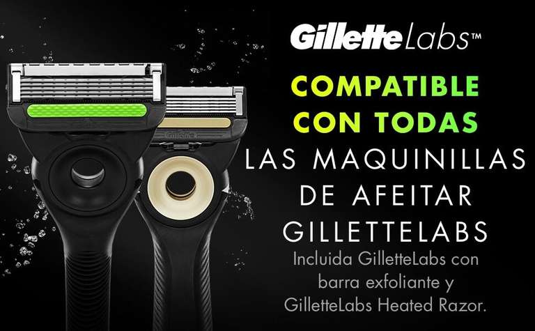 GilletteLabs recambios para máquinas de afeitar, compatibles con GilletteLabs con barra exfoliante y Heated Razor, 9 recambios