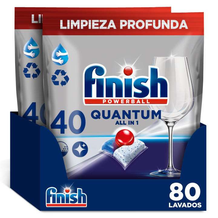 Combo FINISH: Finish Powerball Quantum All in 1, 80 Pastillas + Abrillantador 3x500ml + 6 Ambientadores + 3 limpiamáquinas