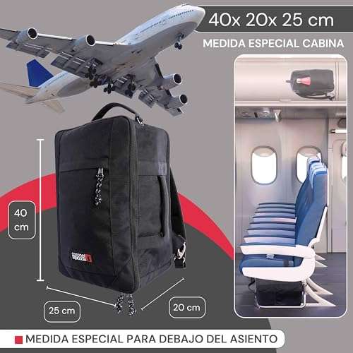 CORONEL TAPIOCA - Mochila de Viaje Cabina avión 40x20x25 - Ryanair EasyJet Travel Bag - Equipaje Impermeable Unisex