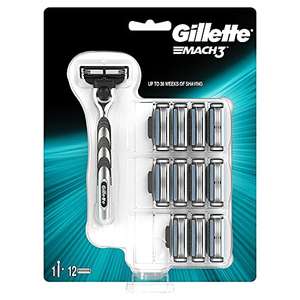 Gillette Mach3 Maquinilla de Afeitar Hombre + 12 Cuchillas de Recambio