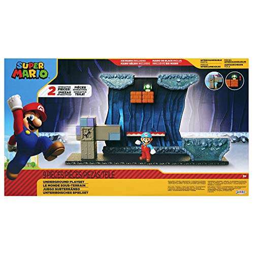 SUPER MARIO- Juego con Figura de acción Ice Mario Incluye 5 Piezas de Entorno Interactivo