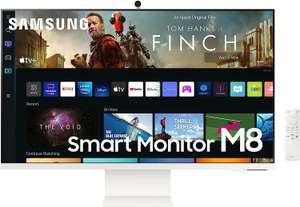SAMSUNG Smart Monitor M8 (S32BM801) – Plano de 32", 3840 x 2160 (UHD 4K), Plataforma Smart TV, AirPlay, Mirroring, Office 365.